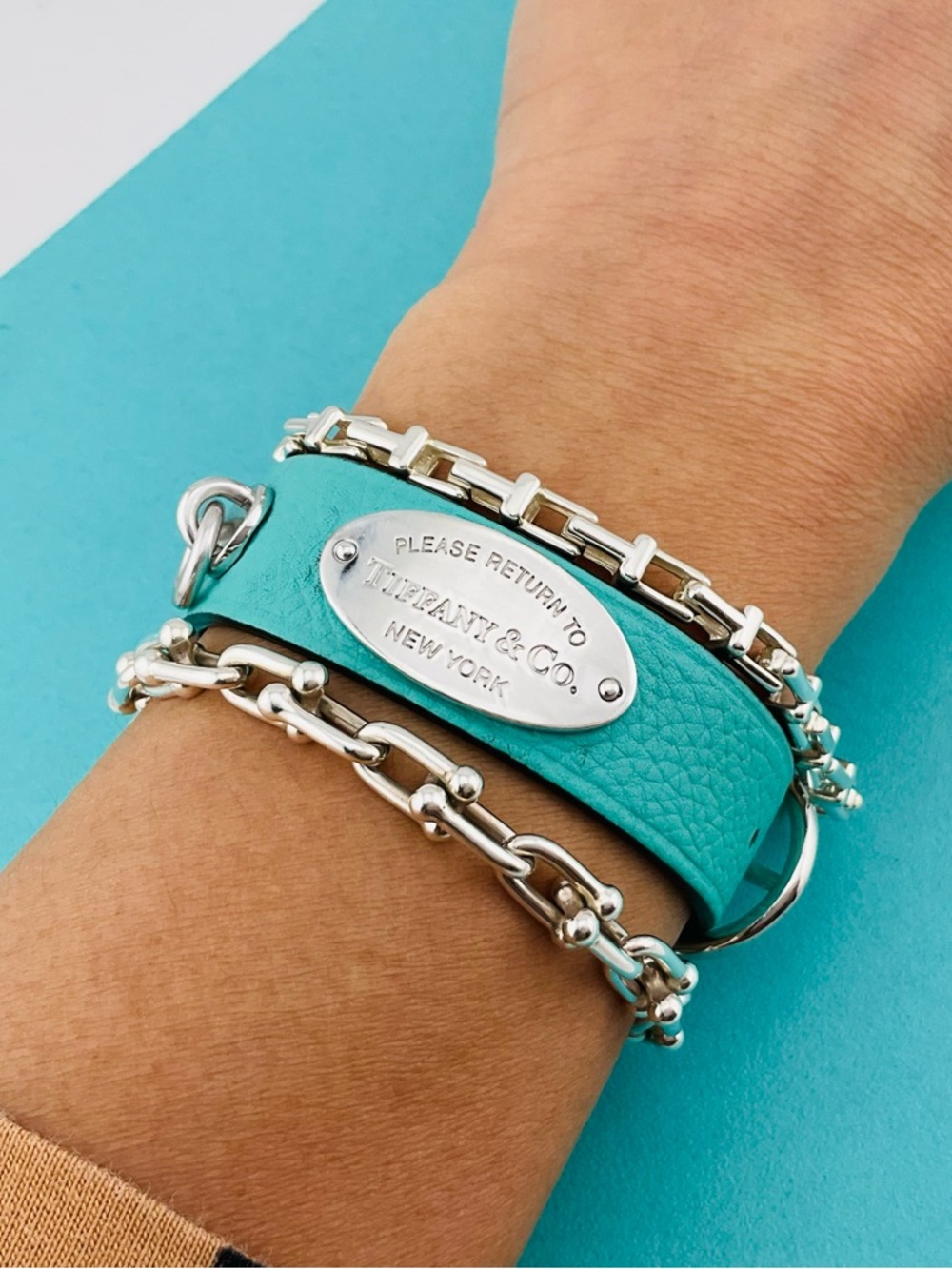 Return To Tiffany Blue Leather Bracelet